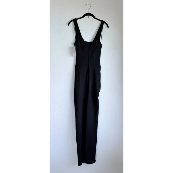 NWT The Mannei Wishaw Ruched Square Neck Scoop Back Maxi Dress in Black Size 2 - Picture 5 of 12